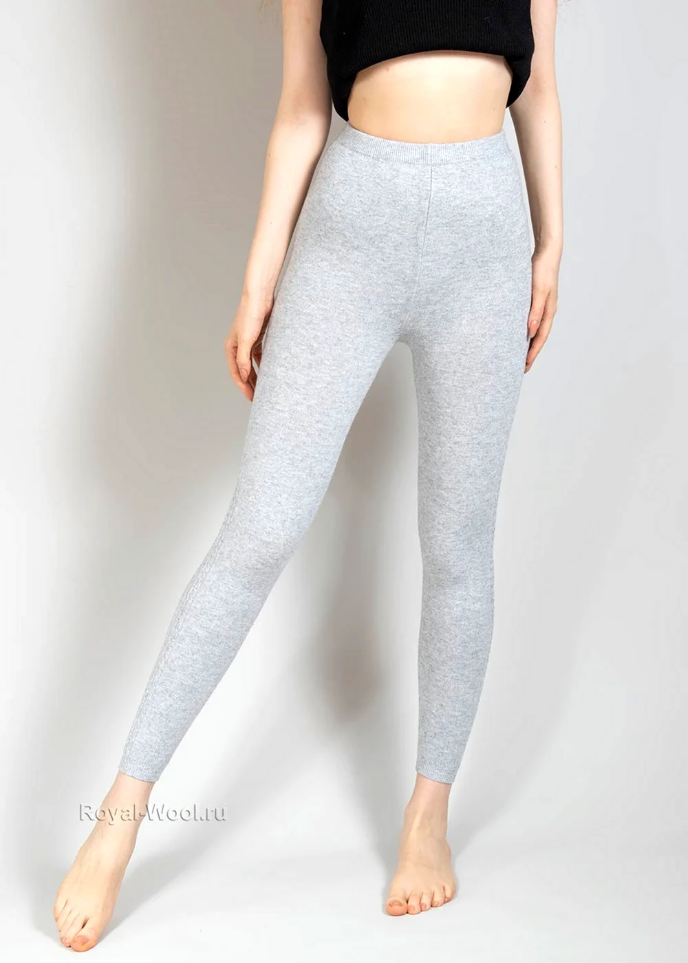Белые шерстяные легинсы