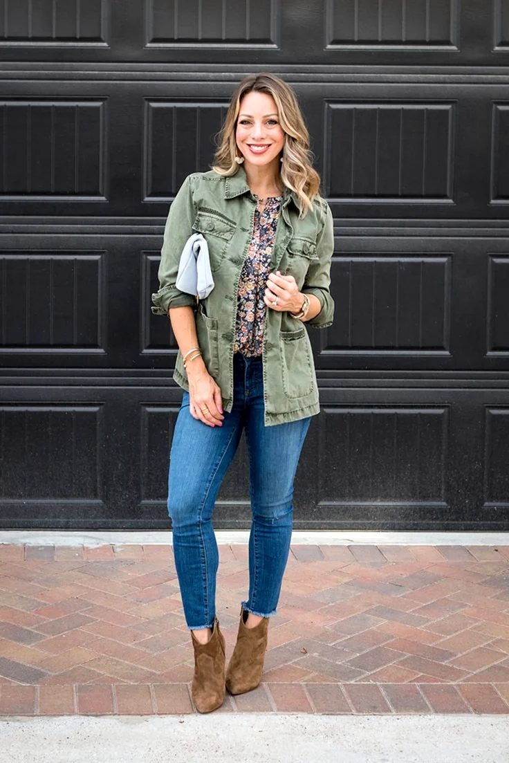 Образ с оливковой курткой