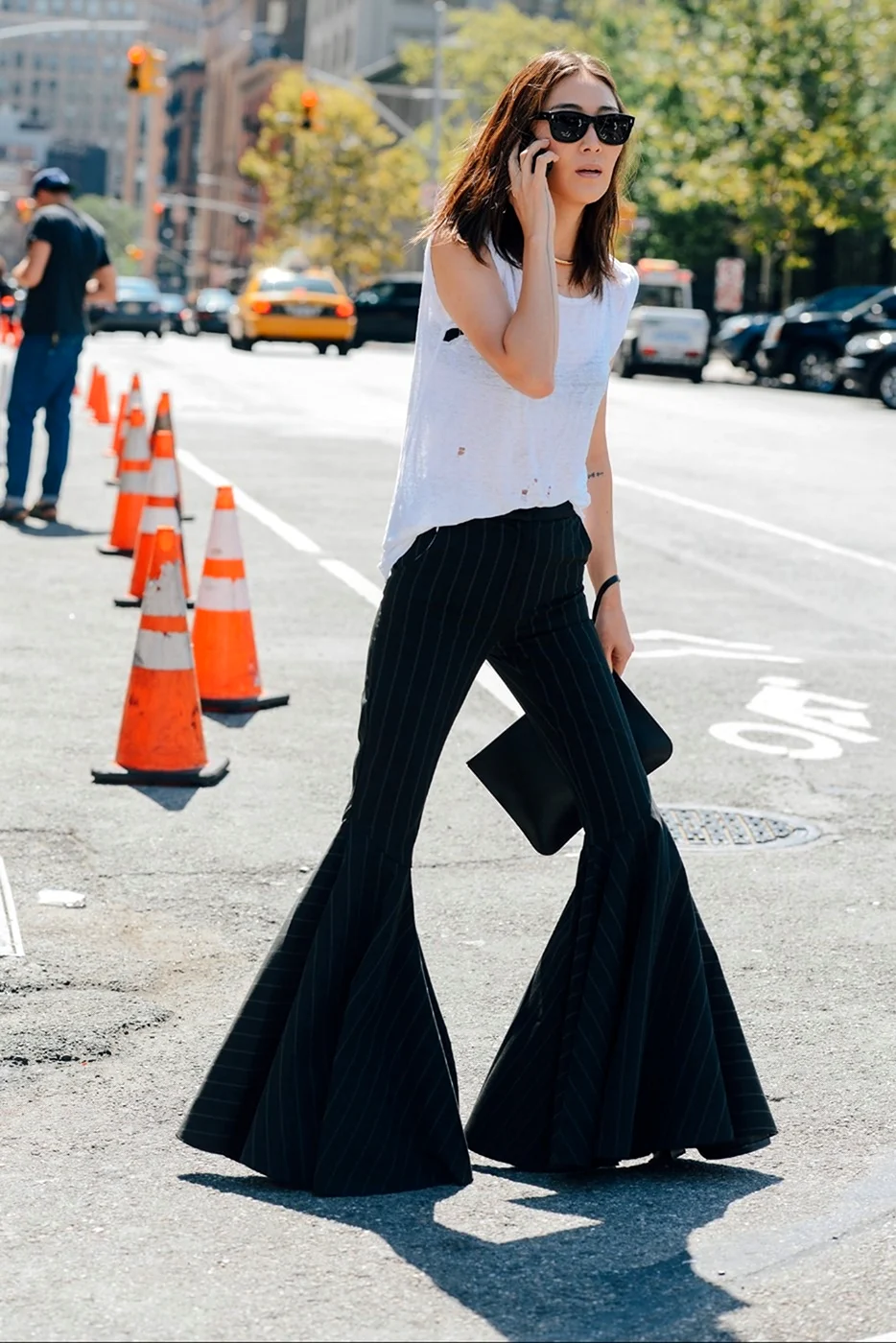 Брюки клеш 2021 стрит стиль