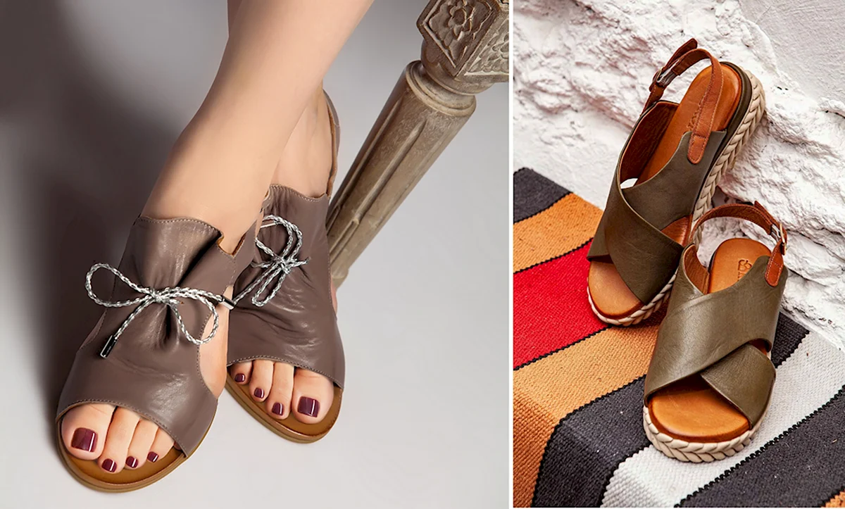 Босоножки цвета кофе с молоком