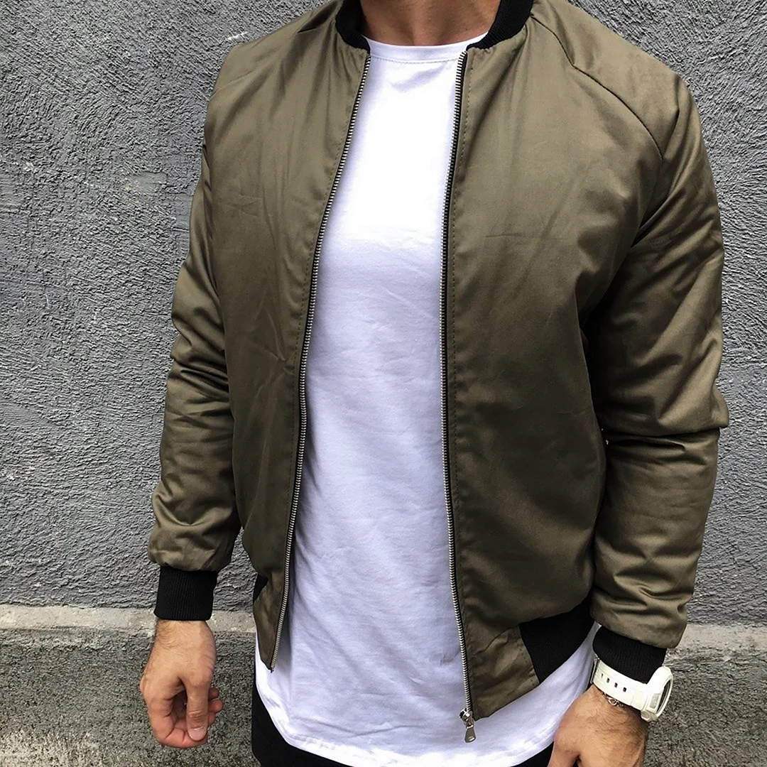 Бомбер Bershka мужской оливковый