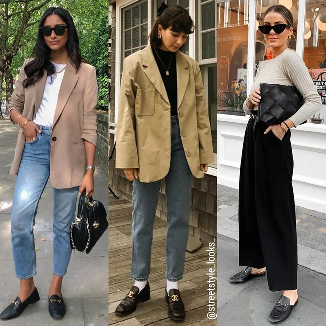 Лоферы стильные образы