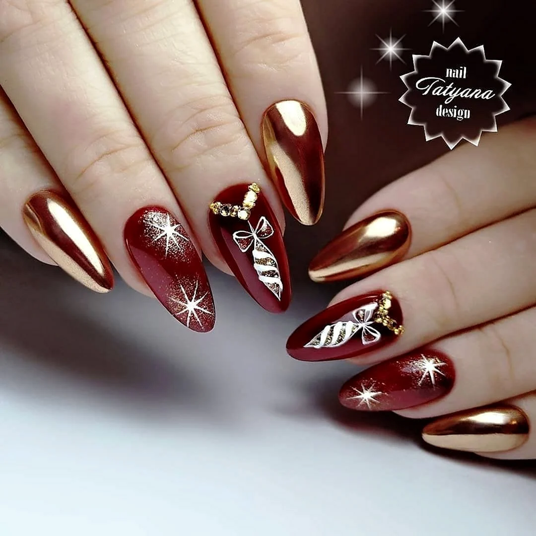 Дизайн ногтей на новый год 2020