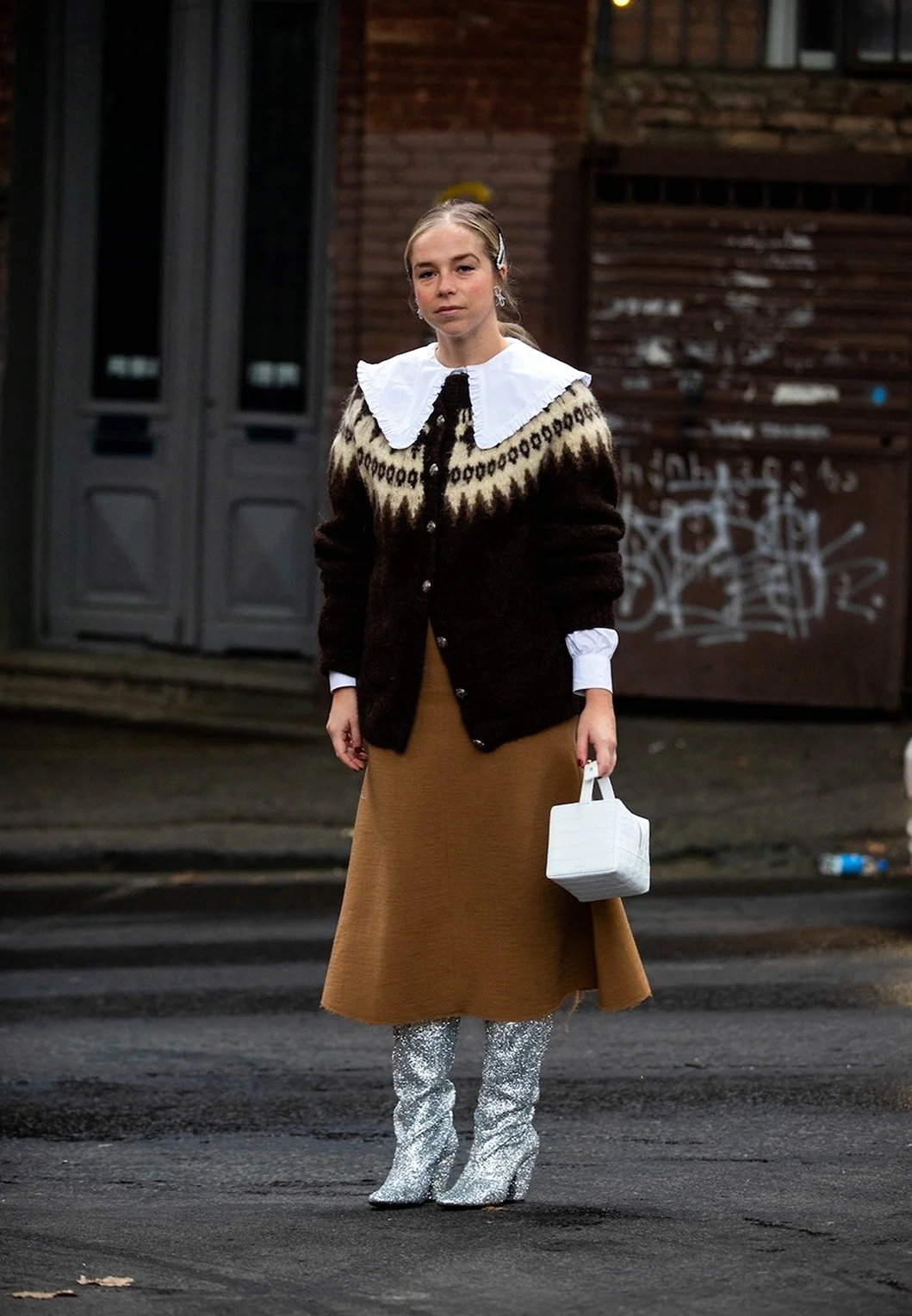 Модные воротники уличная мода