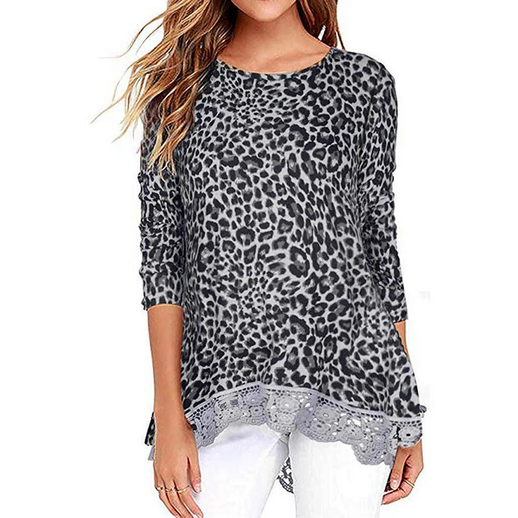 Леопардовая футболка женская