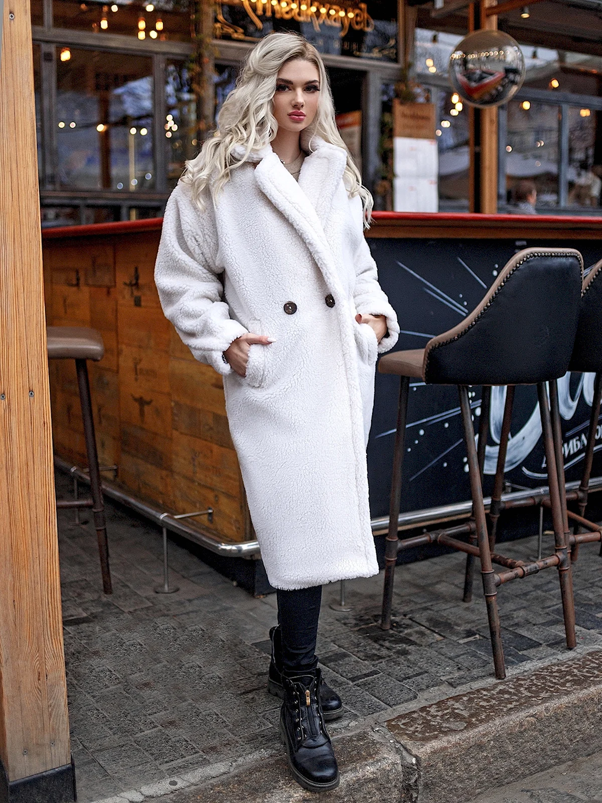 Эко шуба белая Чебурашка 2022