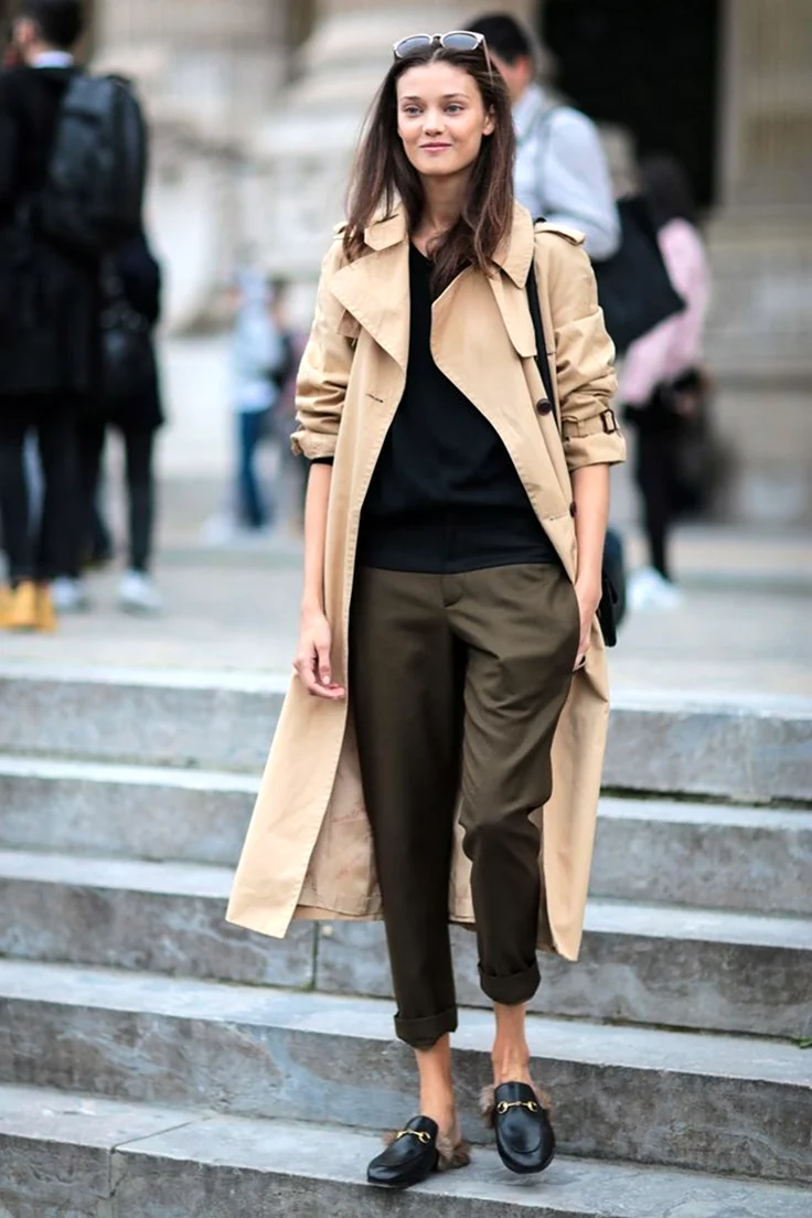 Тренч женский 2022 с лоферами