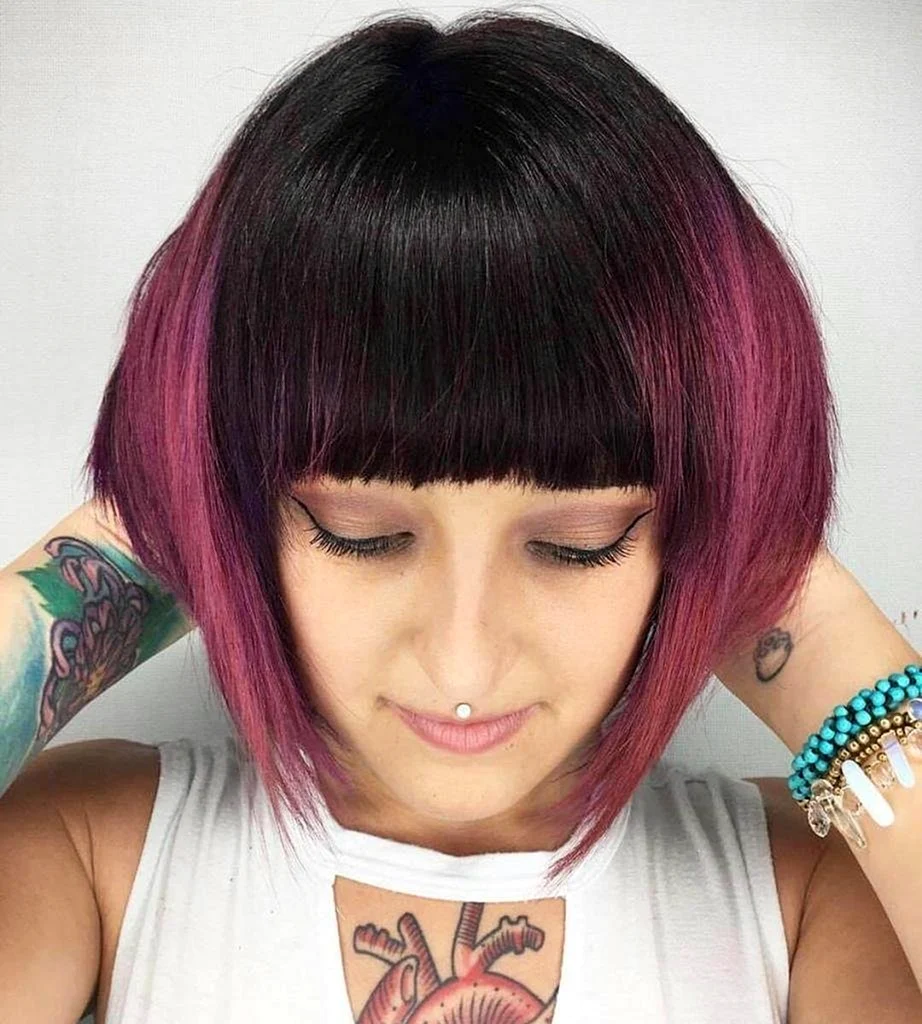 Крашеная челка