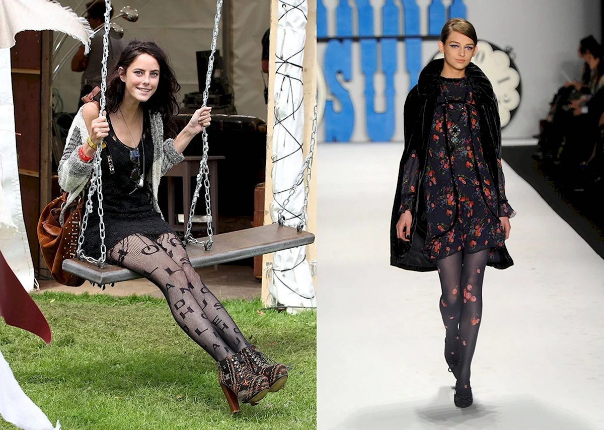 Колготки с принтом образ