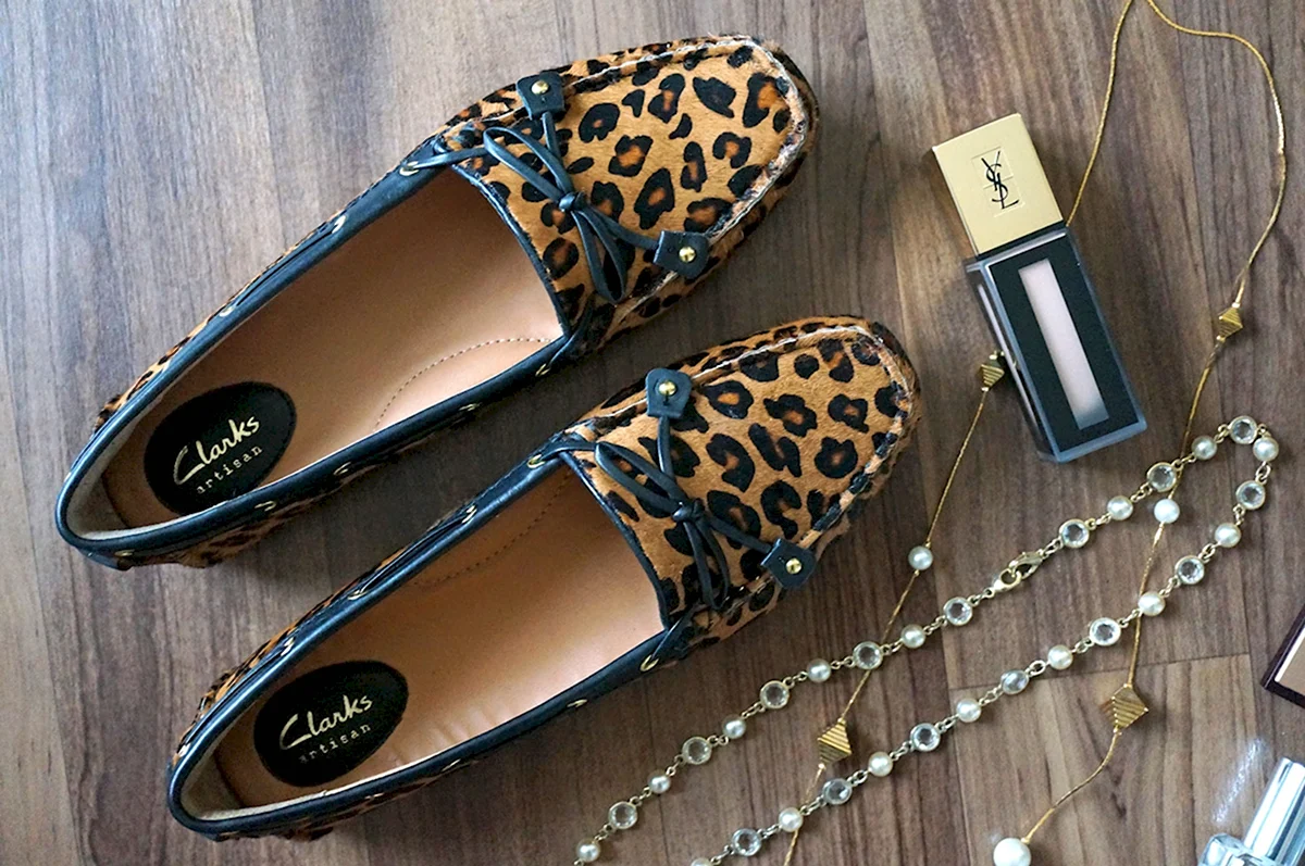 Мокасины Clarks леопардовые