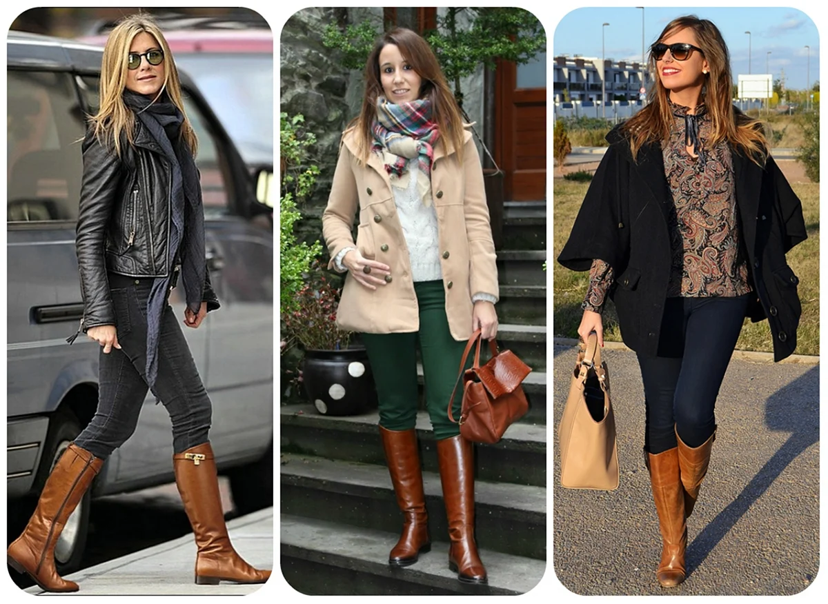 Луки с рыжими сапогами