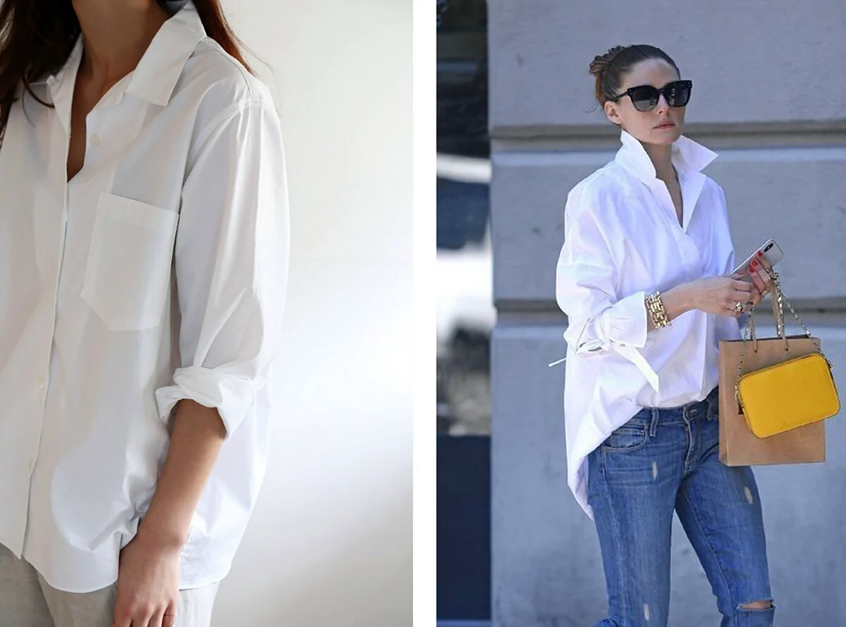 Белая рубашка женская оверсайз