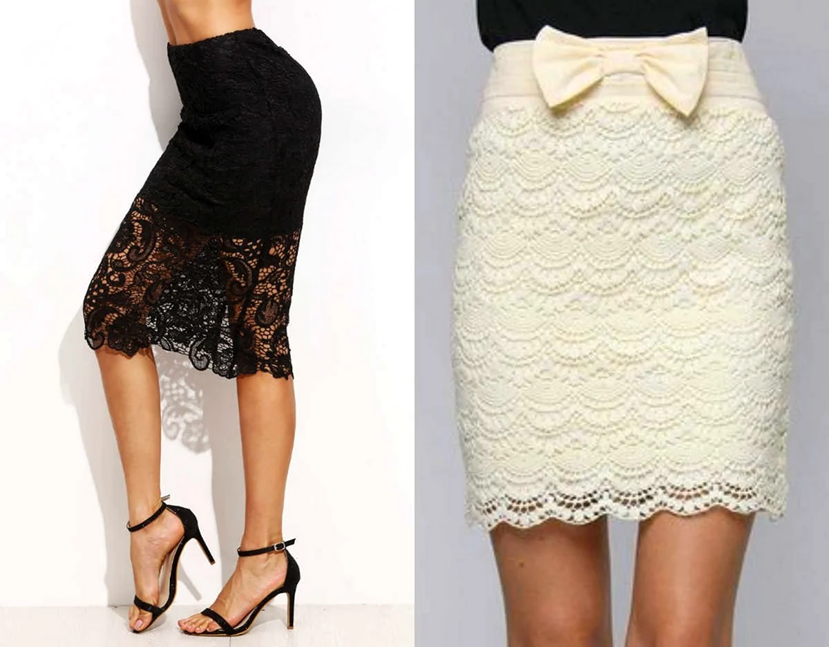 Юбка с кружевом