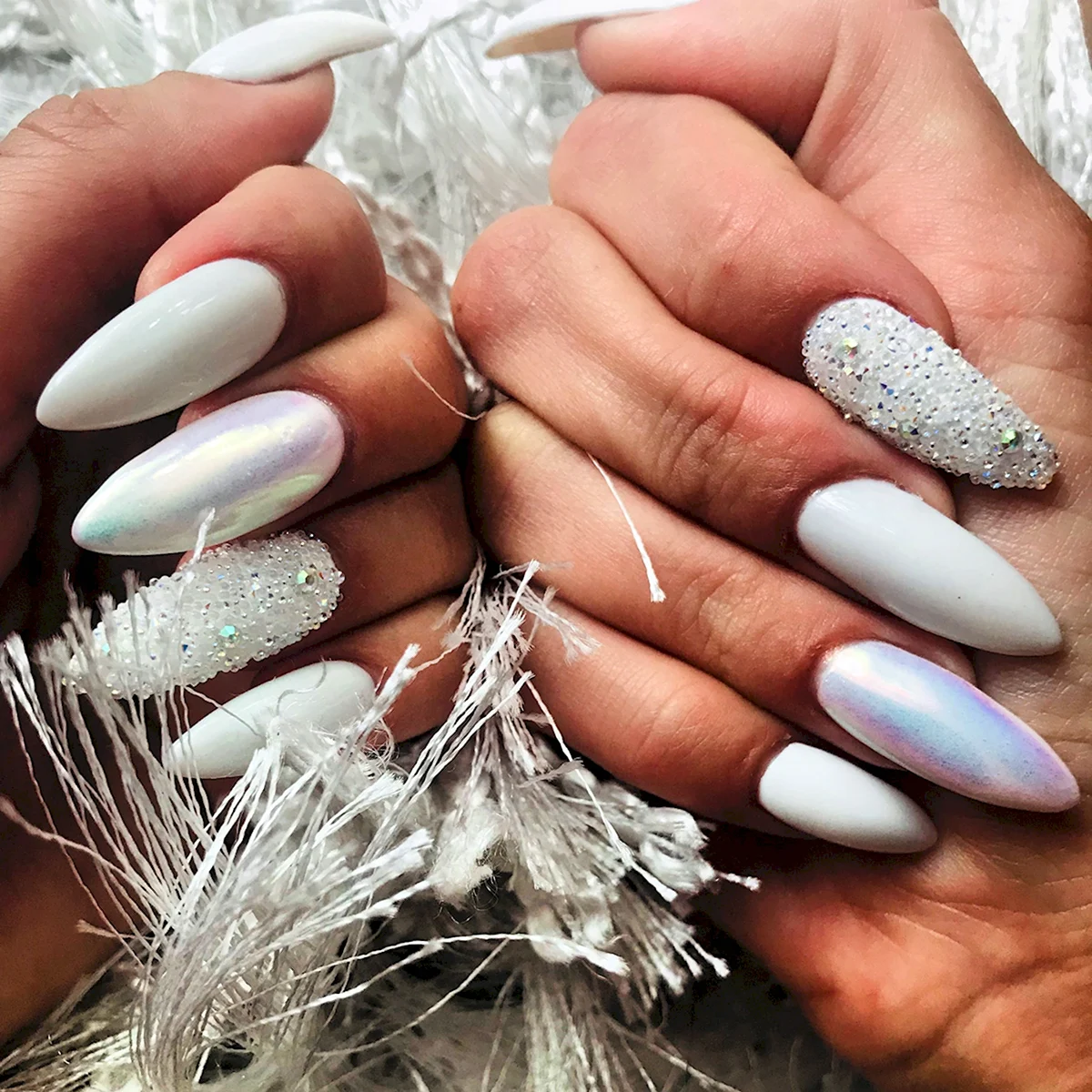 Новогодние ногти длинные