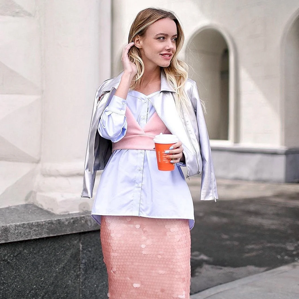 Топ поверх рубашки