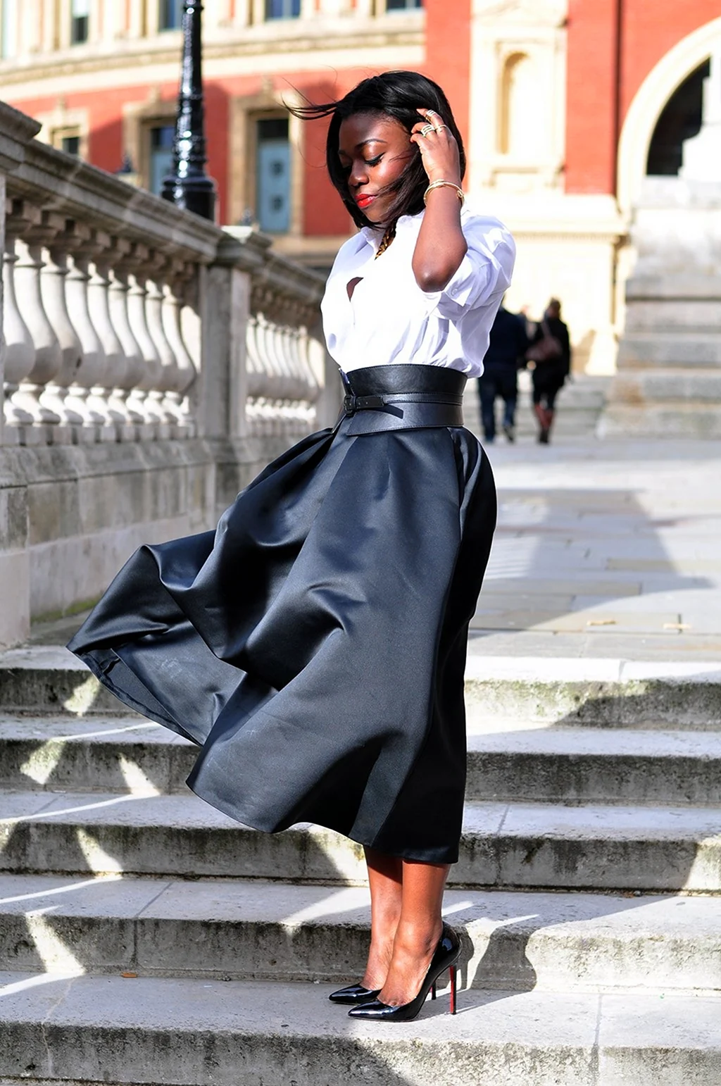 Юбка с широким поясом