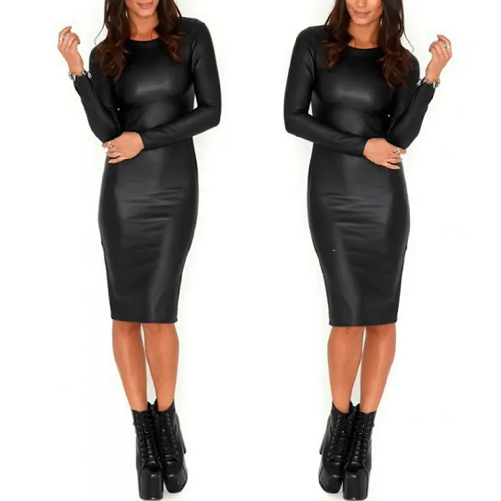 Кожаное платье