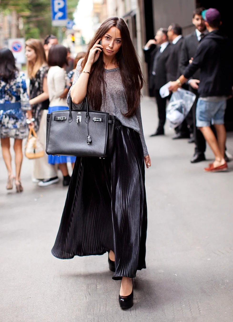 Стриьстайл юбка плиссе чёрная