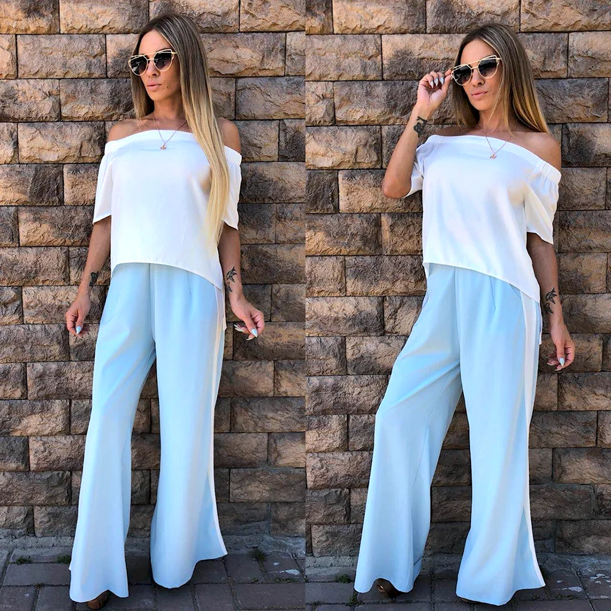 Летний брючный костюм