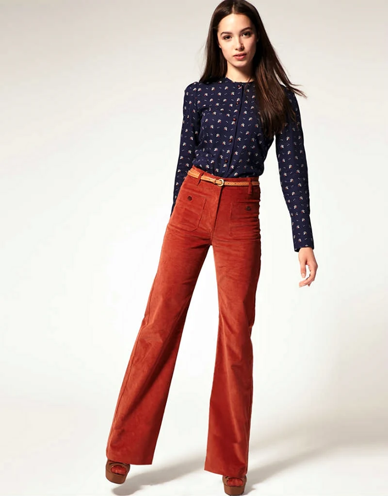 Брюки клеш 2021 женские вельветовые