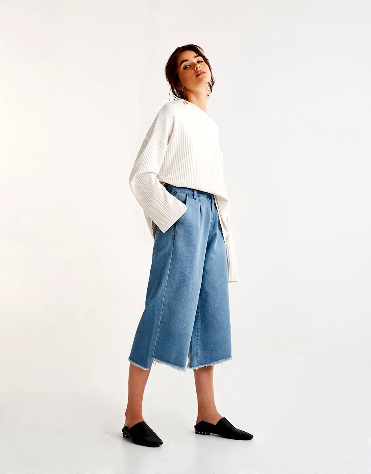 Джинсы кюлоты Pull Bear