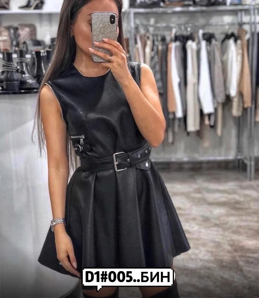 Стильные кожаные платья