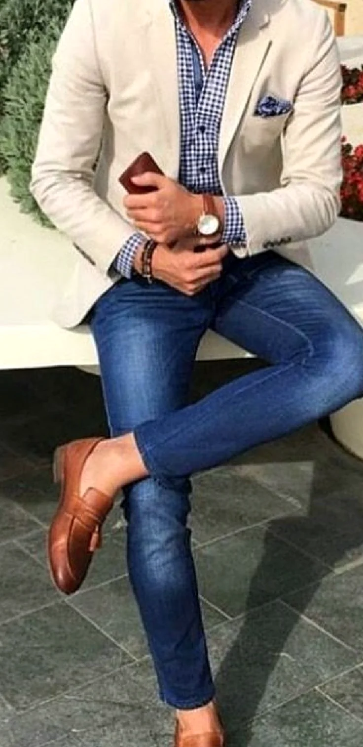 Лоферы с джинсами мужские