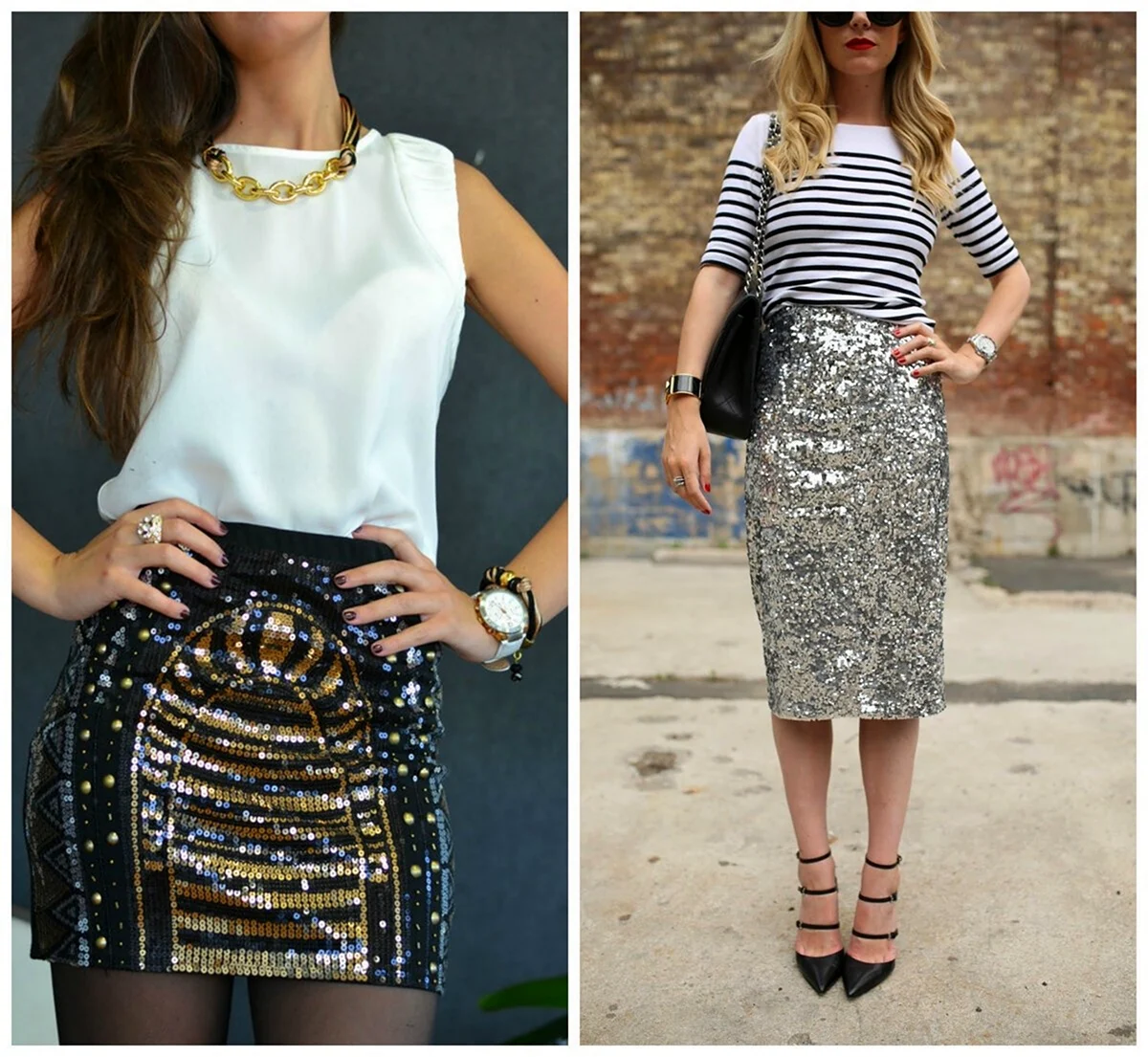 Блестящая юбка на новый год