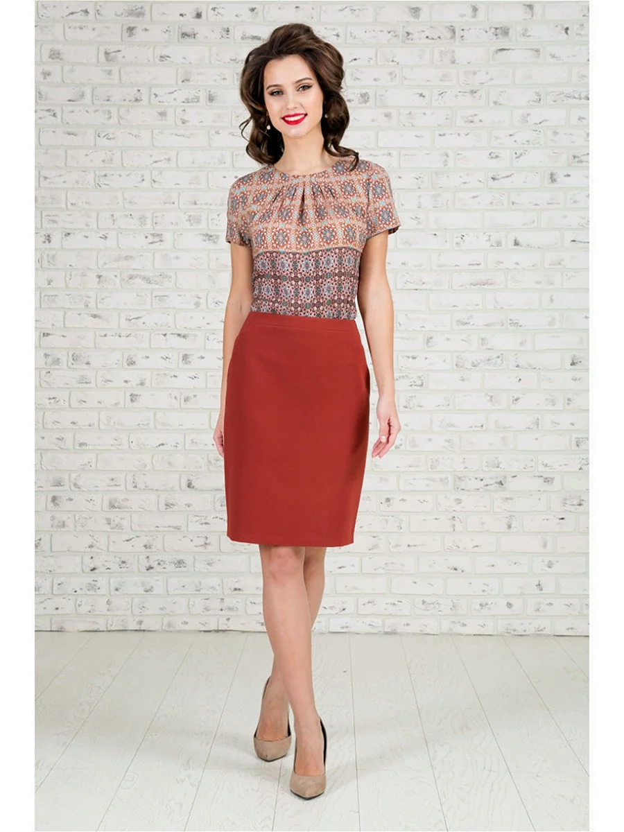 Юбка терракотового цвета