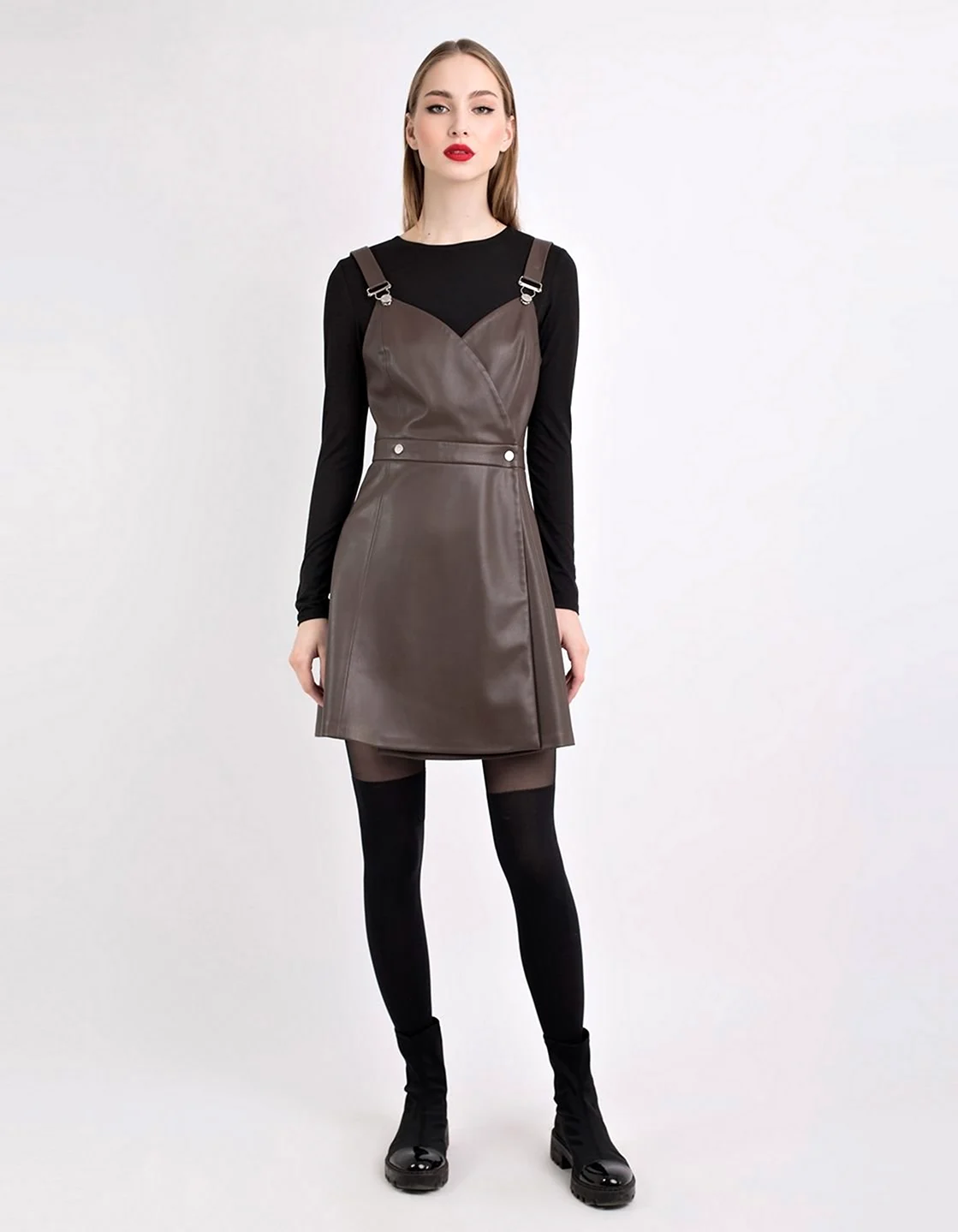 Кожаное платье Zolla