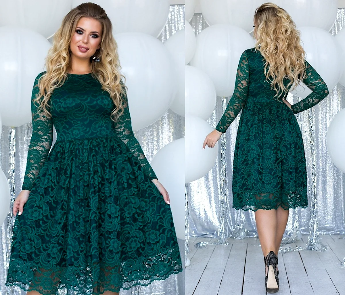 Платье с гипюром