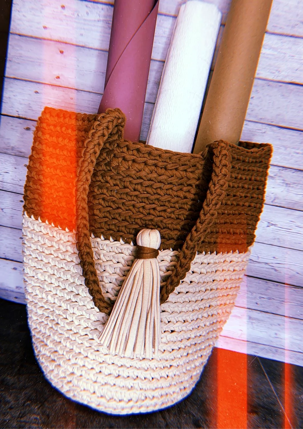 Сумка из трикотажной пряжи