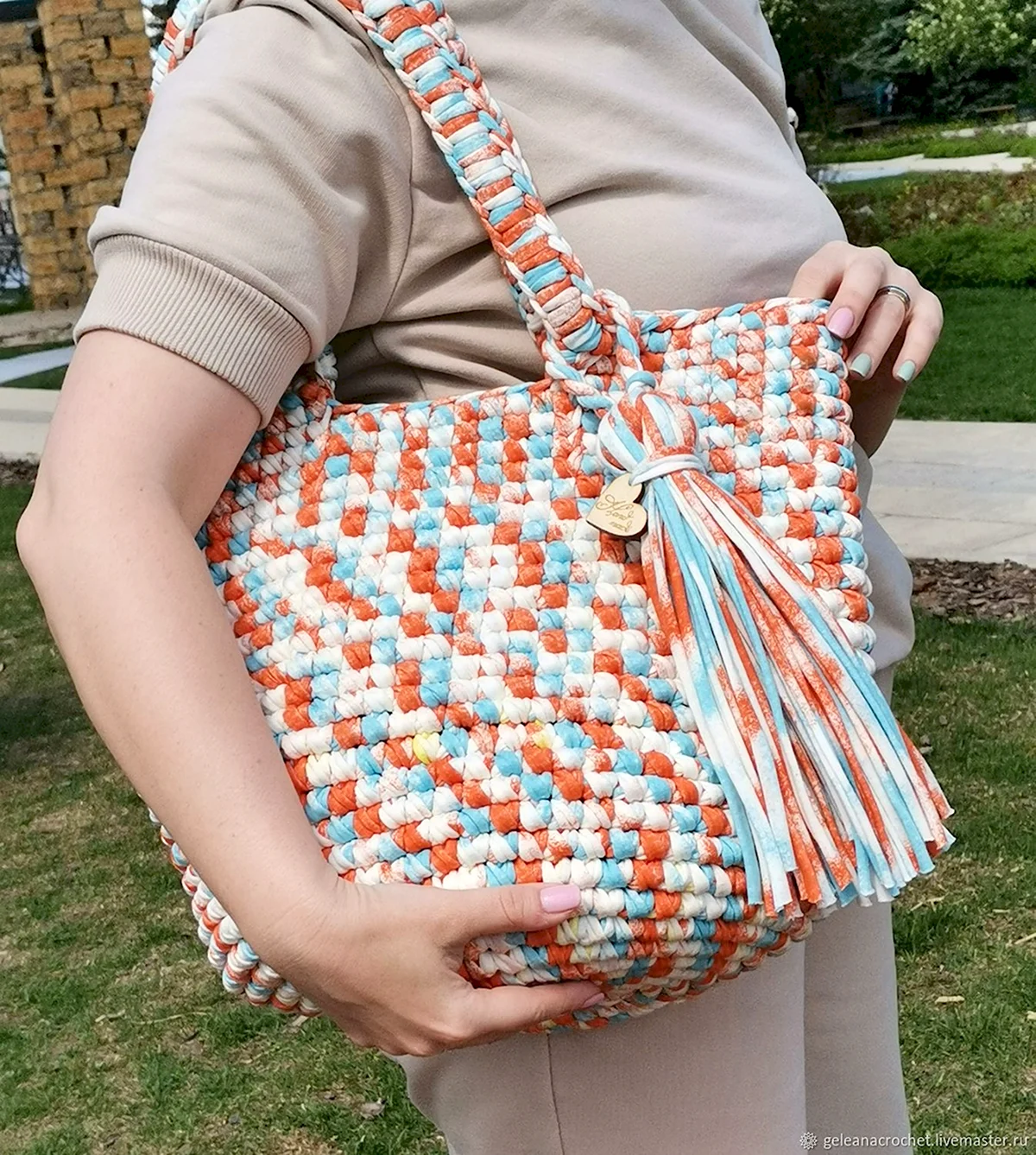 Вязаная сумка шоппер