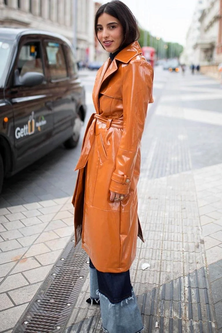 Кожаный тренч 2020 стритстайл