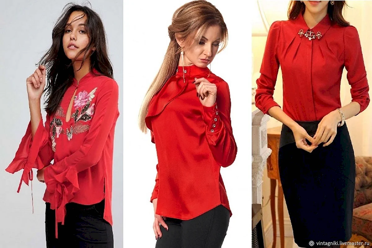 Красная блузка Винтажная