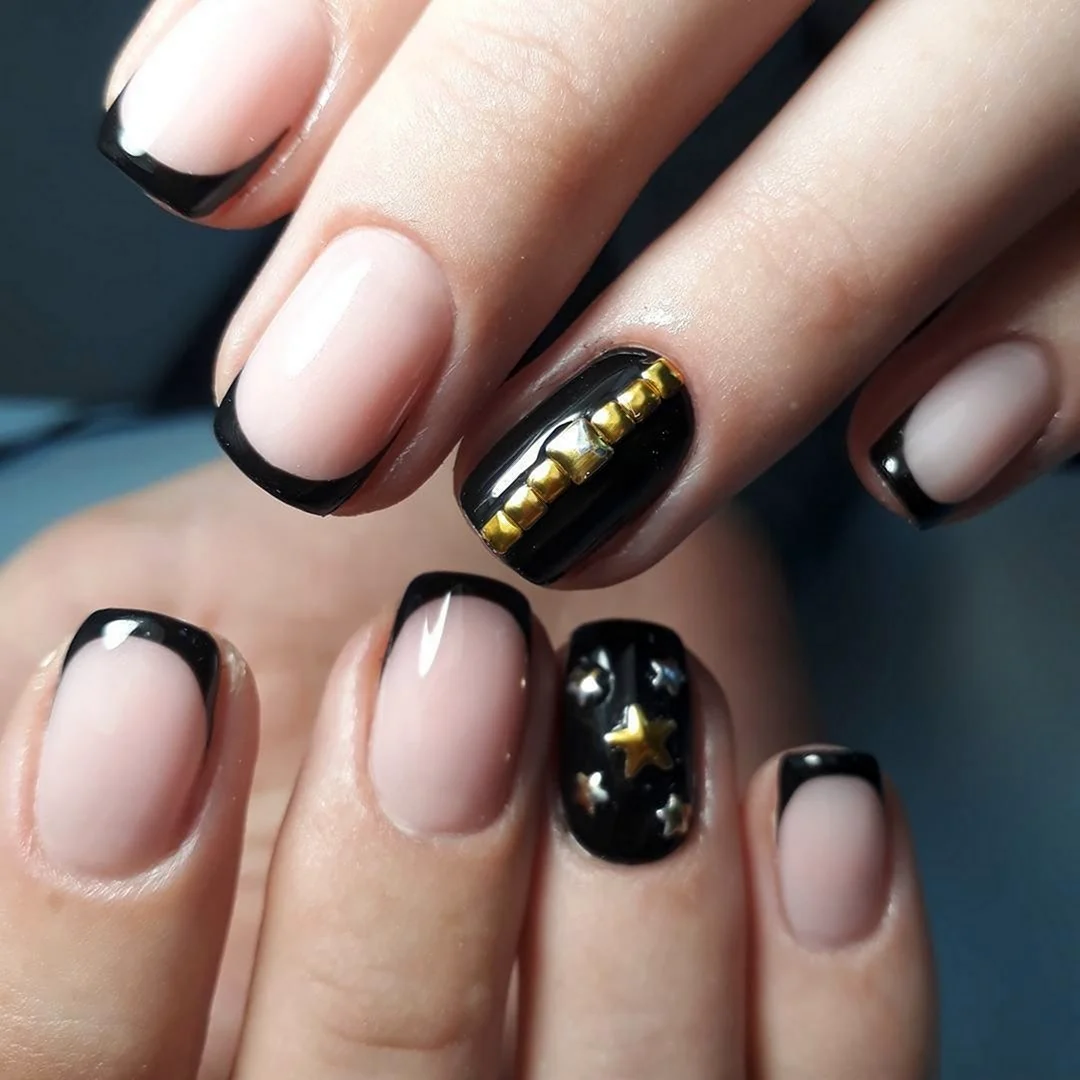 Френч черный с золотом