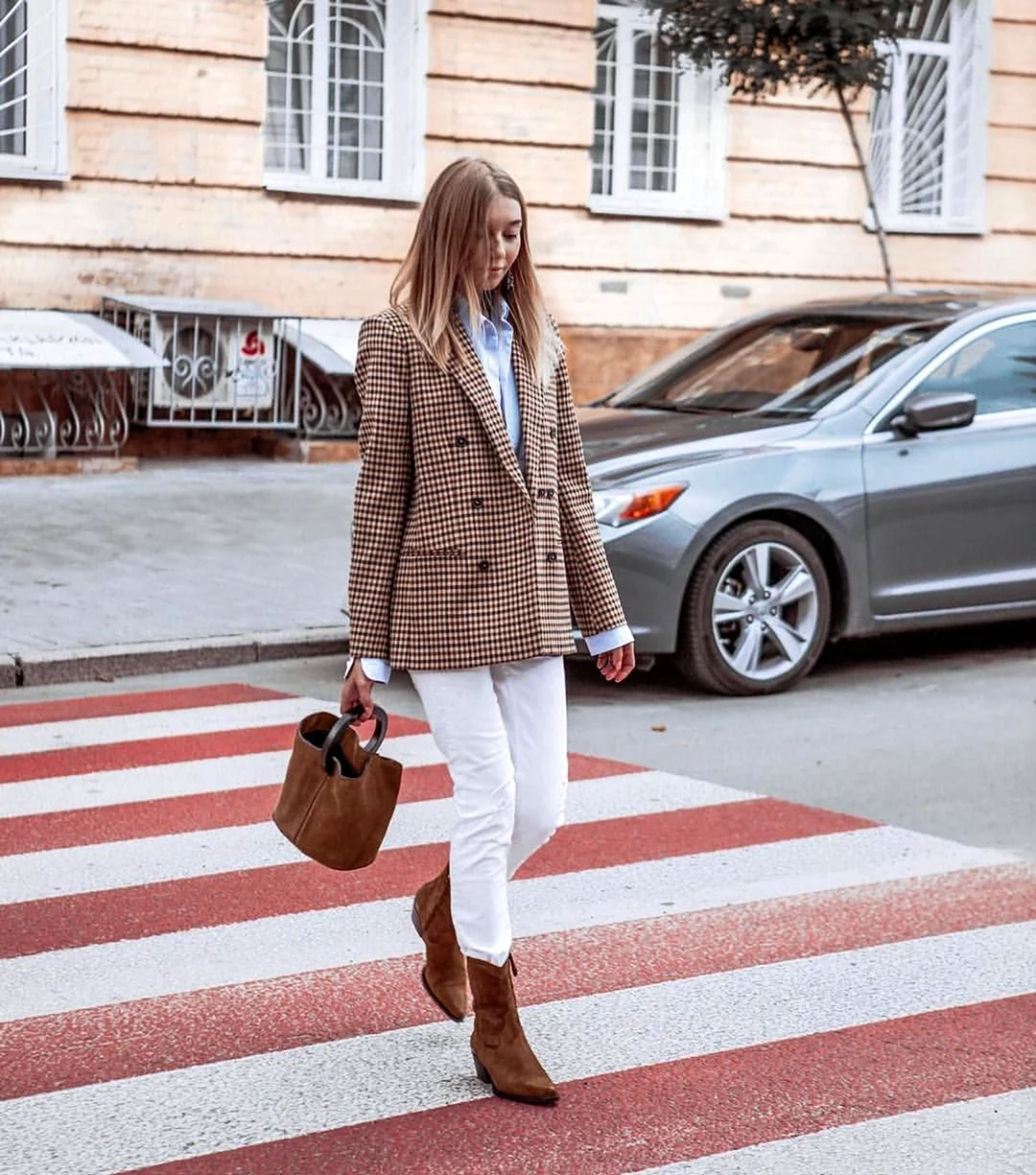 Коричневые казаки стрит стайл