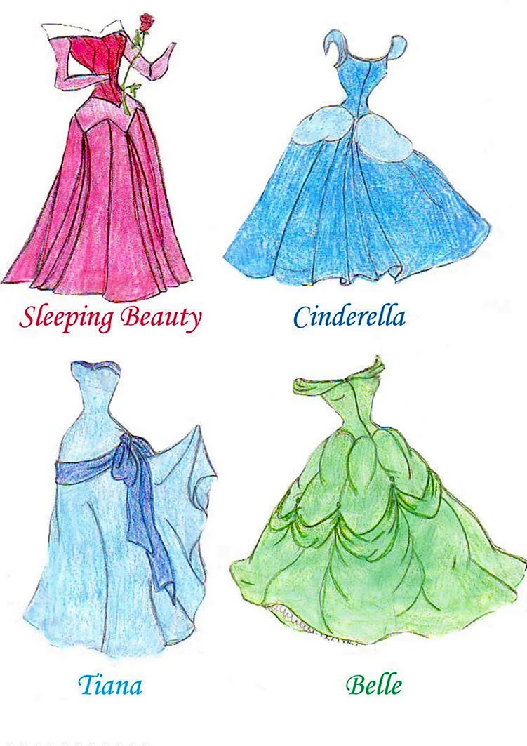 Нарисовать платье принцессы