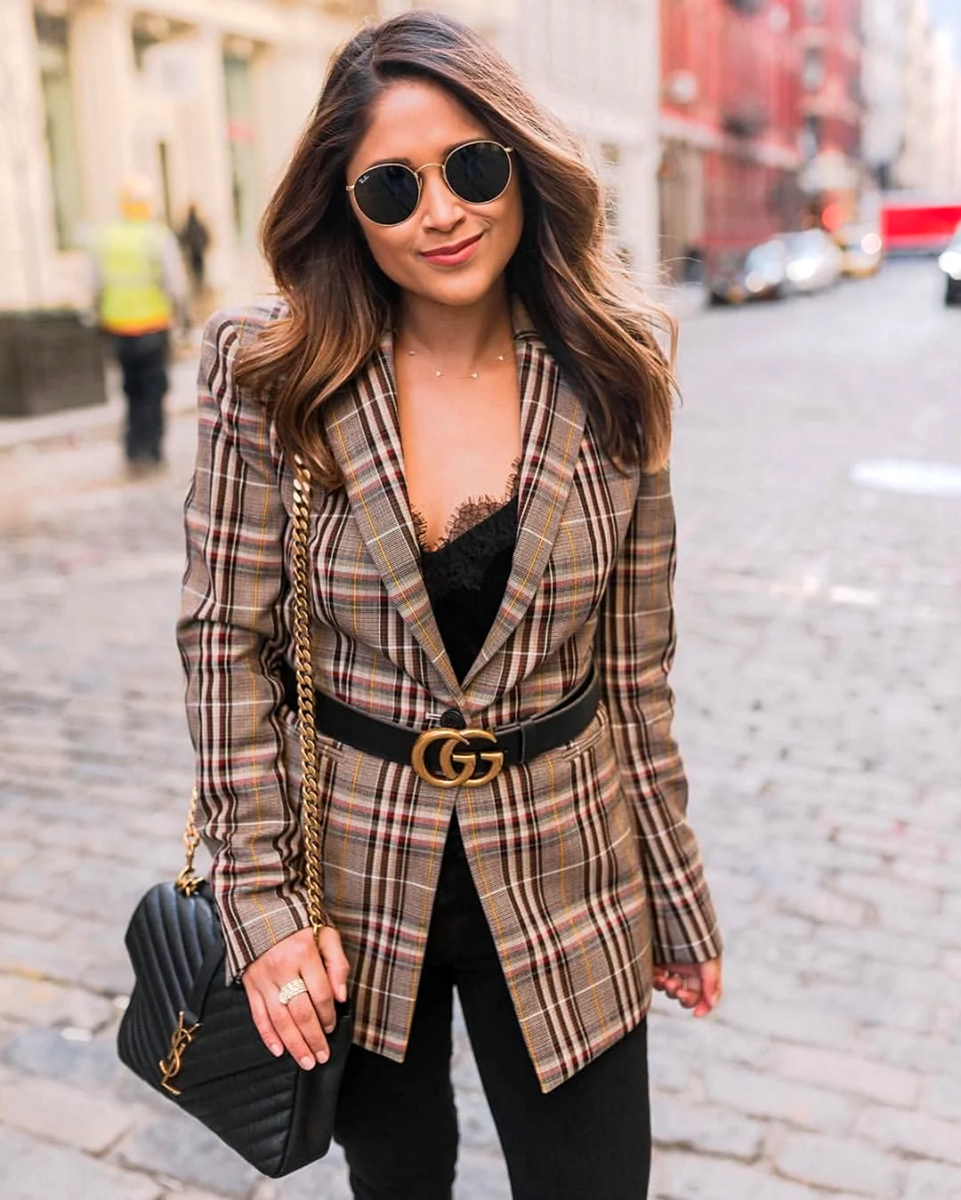 Пиджак Mango Basics 2019 клетчатый