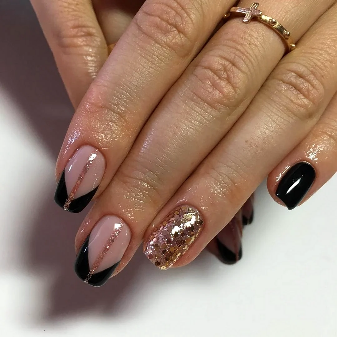 Френч черный с золотом