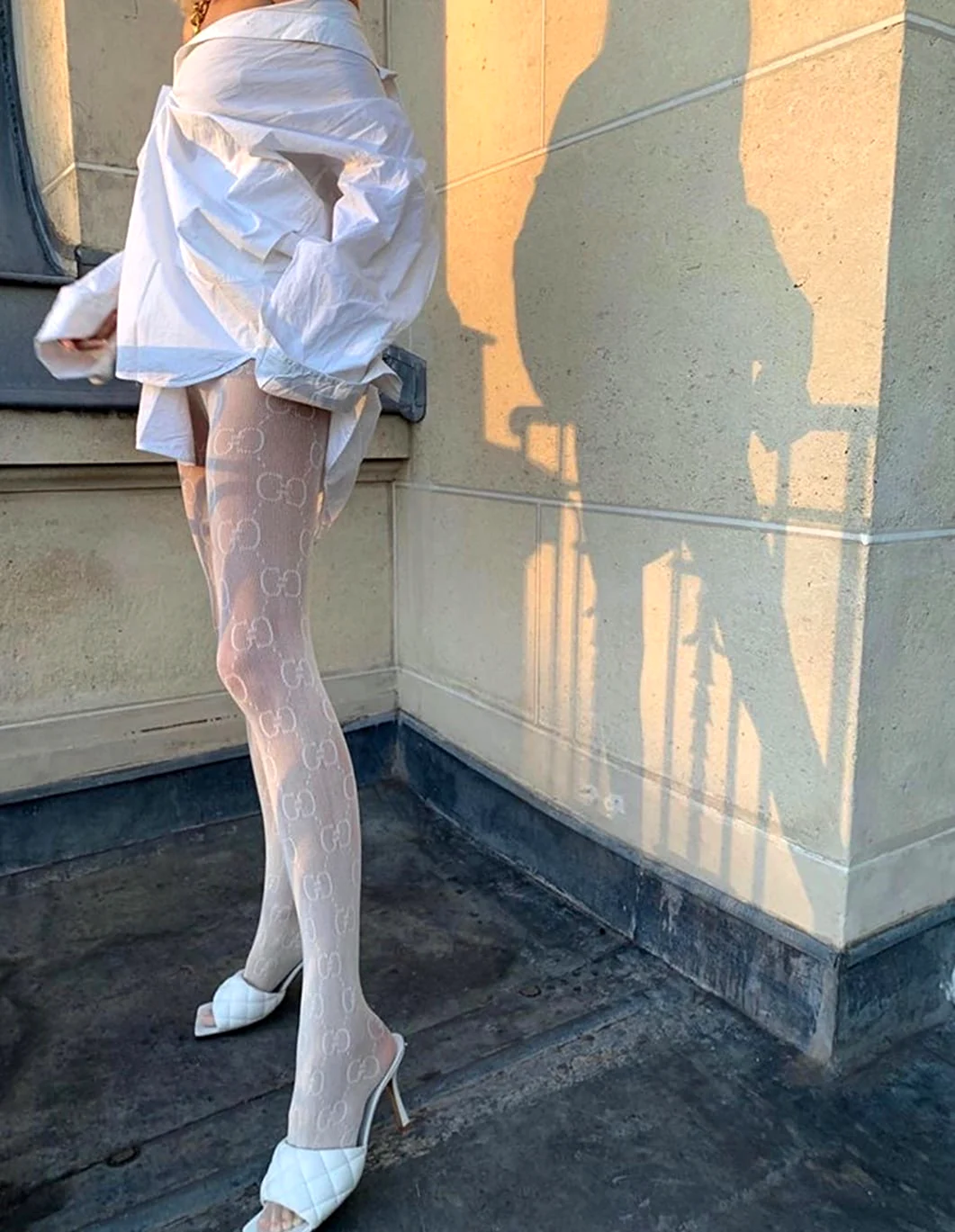 Колготки гуччи белые