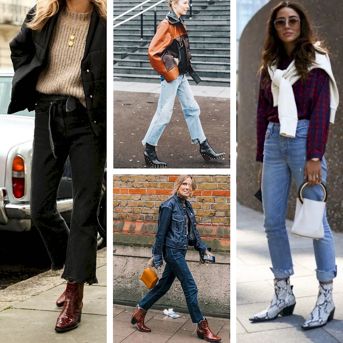 Обувь казаки с джинсами