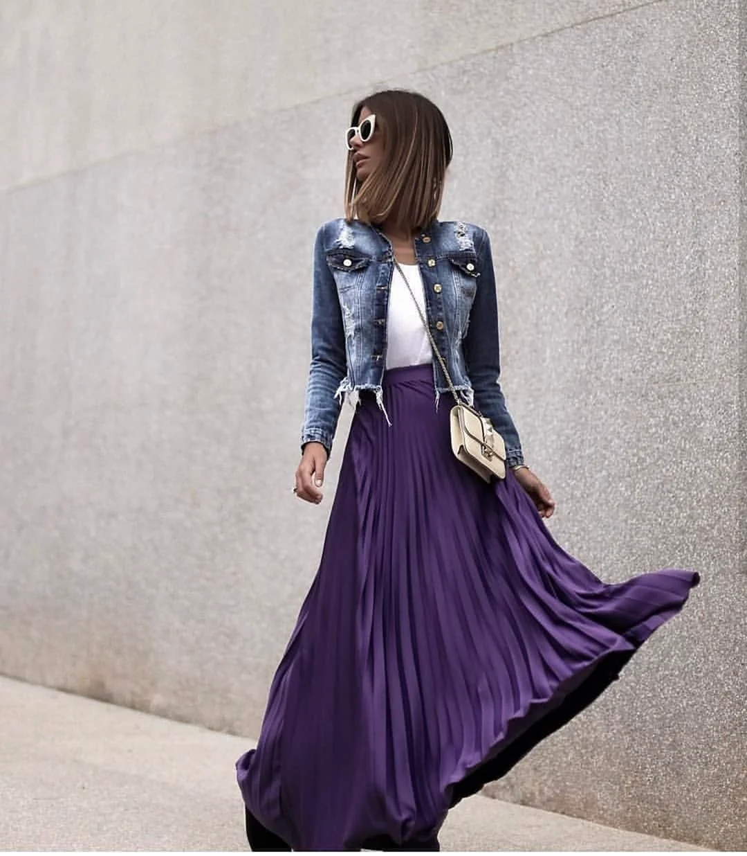 Длинная фиолетовая юбка