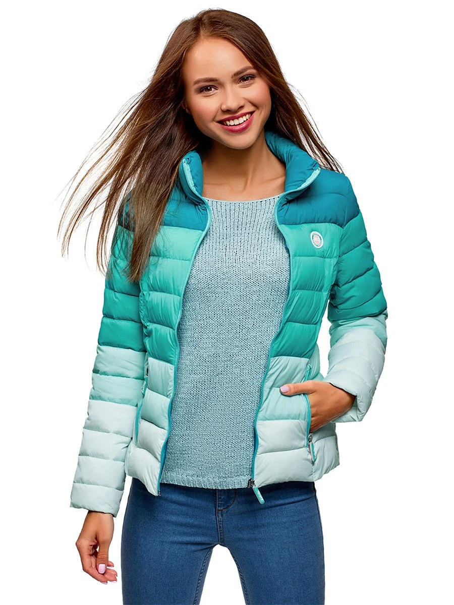 Куртка женская oodji светло бирюзовая