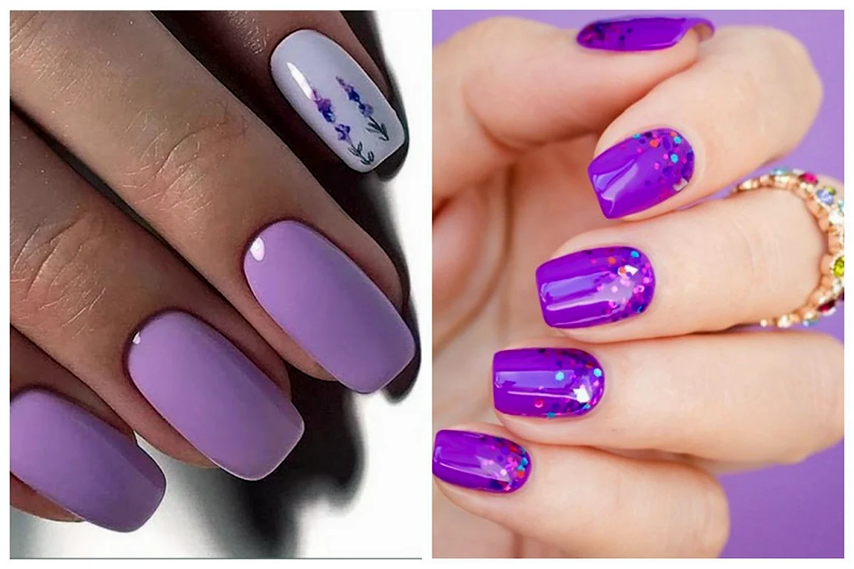 Маникюр в сиреневых тонах