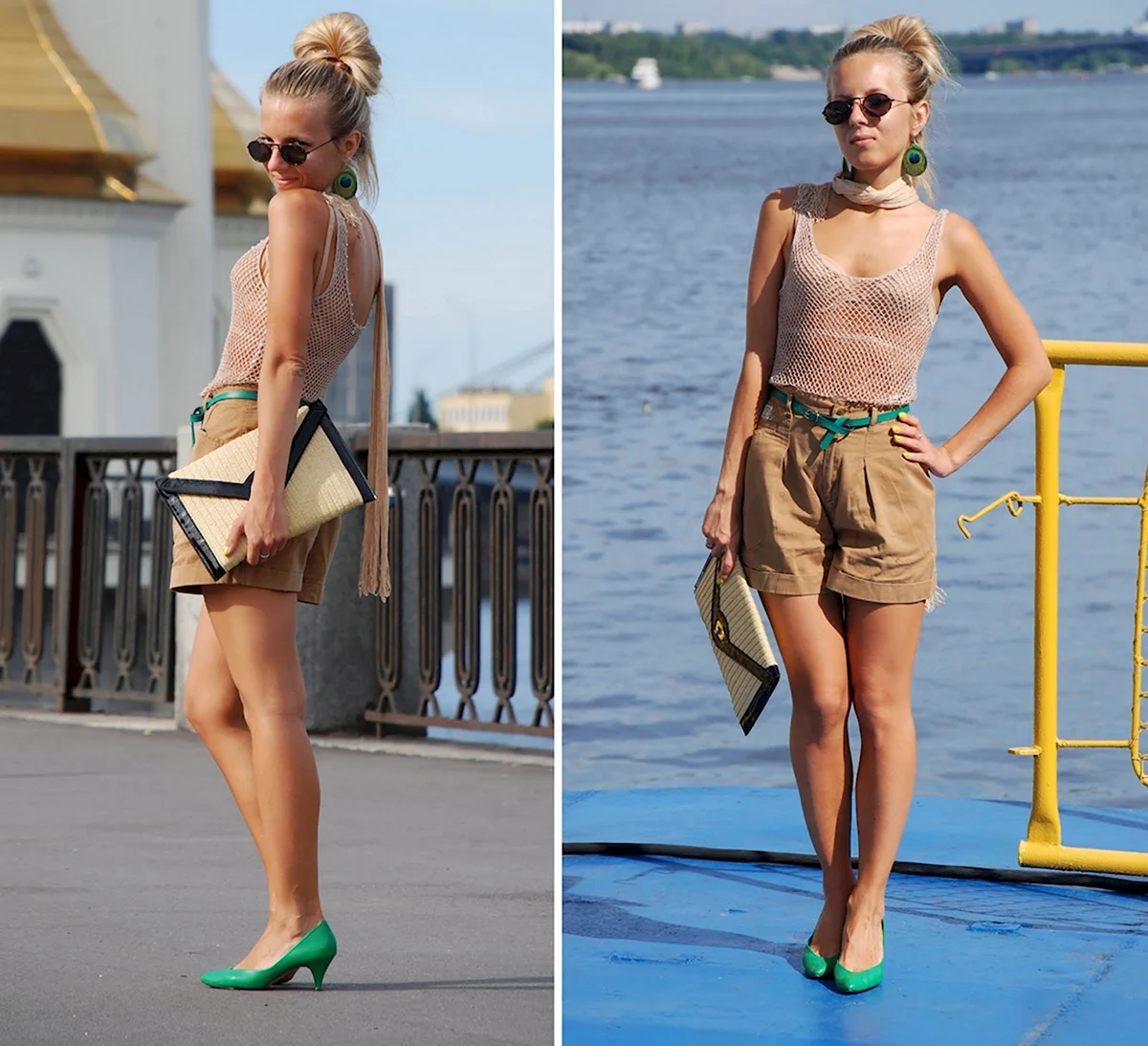 С чем одеть светло зеленые туфли на каблуке