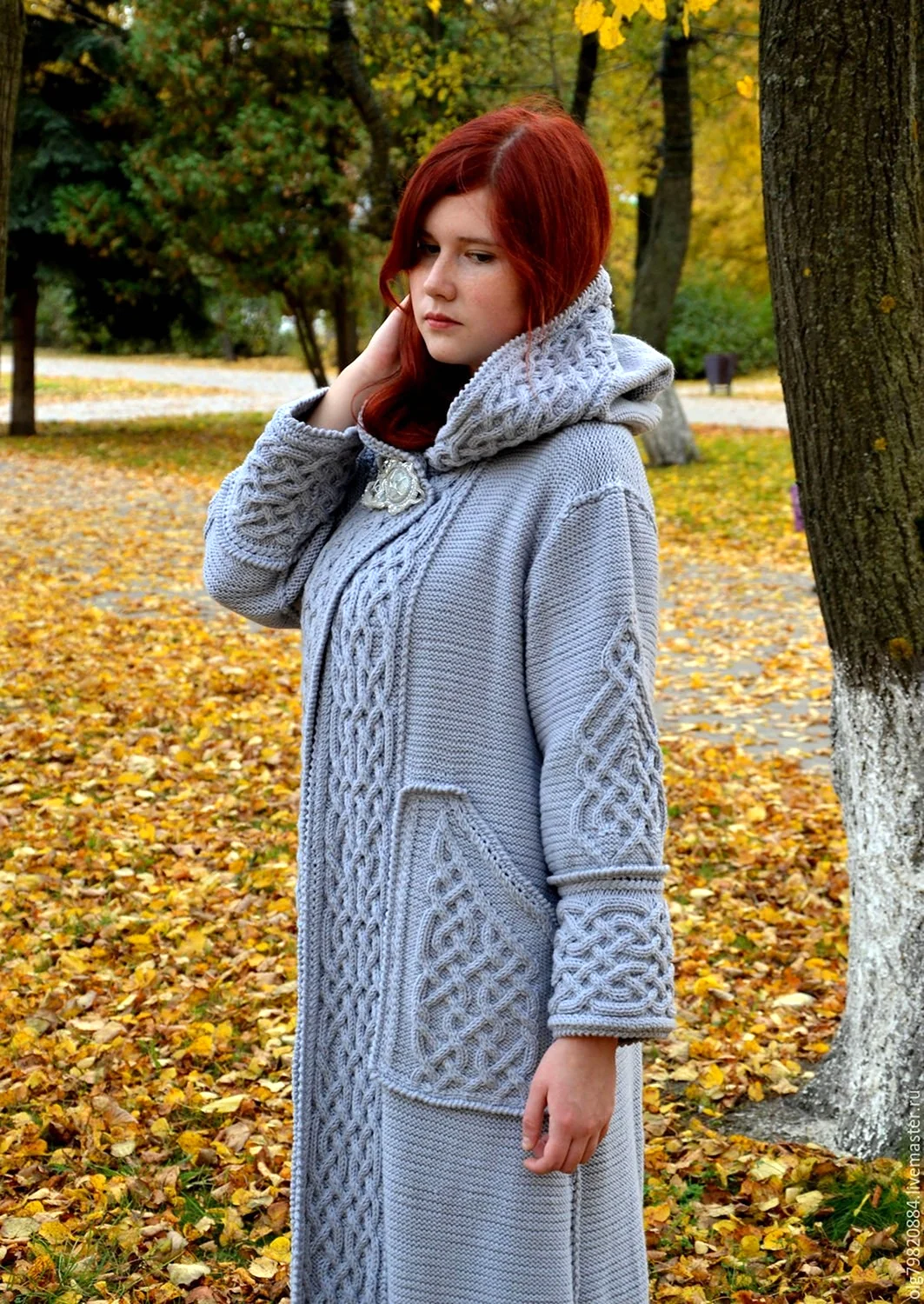 Вязаное пальто