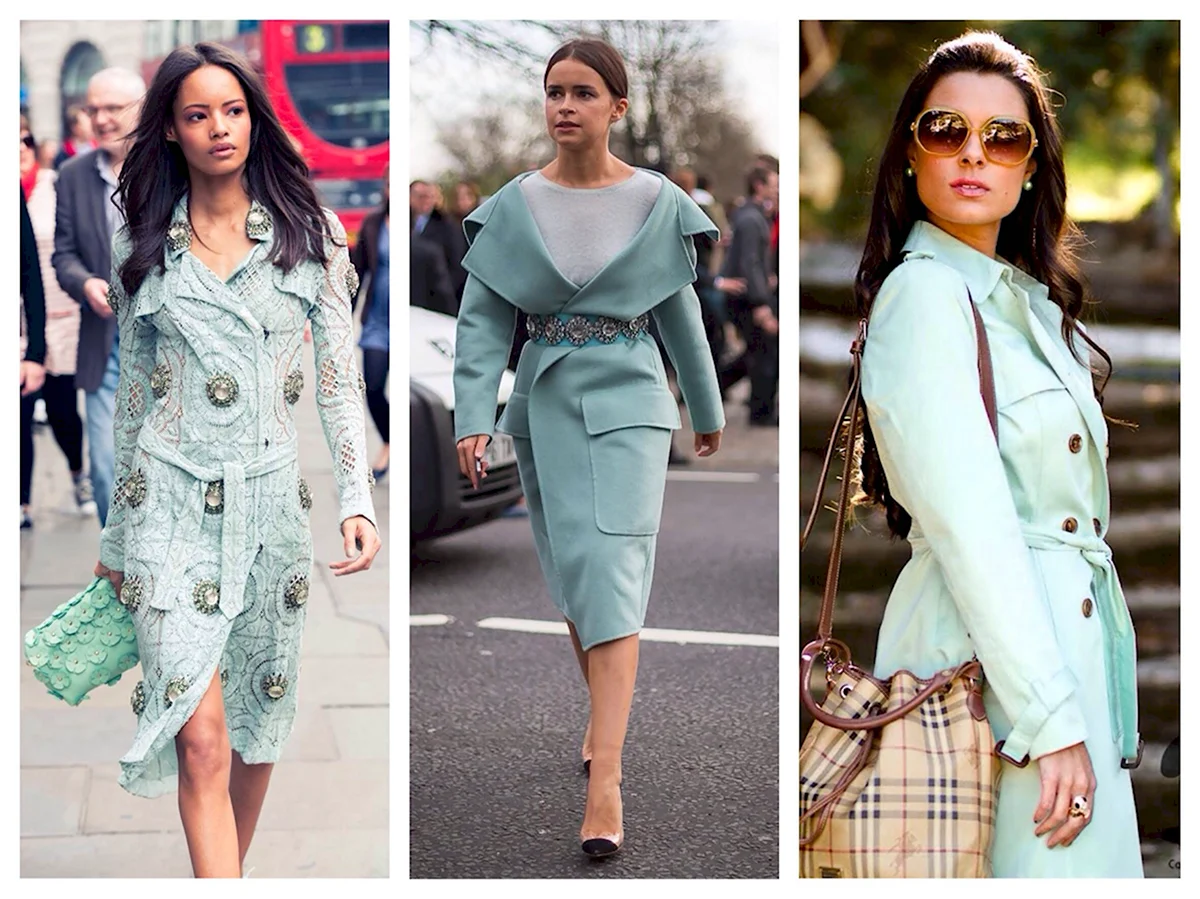 Серый и мятный в одежде