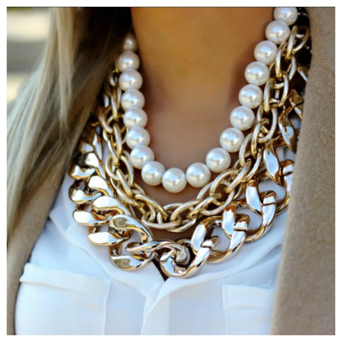 Крупные украшения на шею
