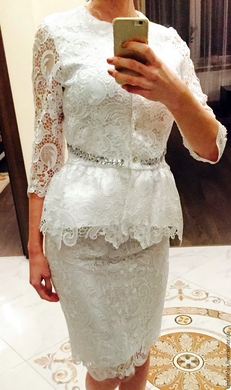 Chanel Кутюр белое кружевное платье